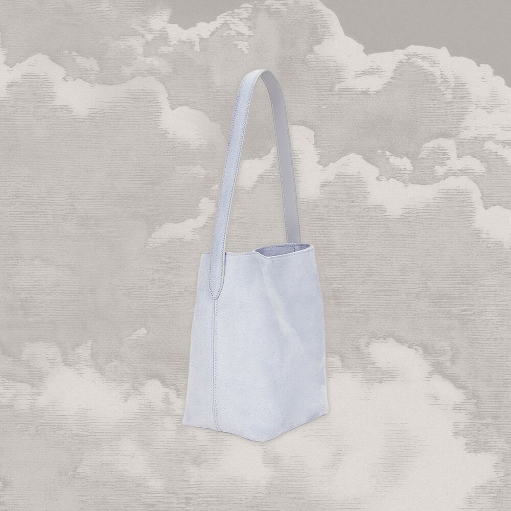 8 OTHER REASONS Nicole Bucket Bag Faux Suede Light blue